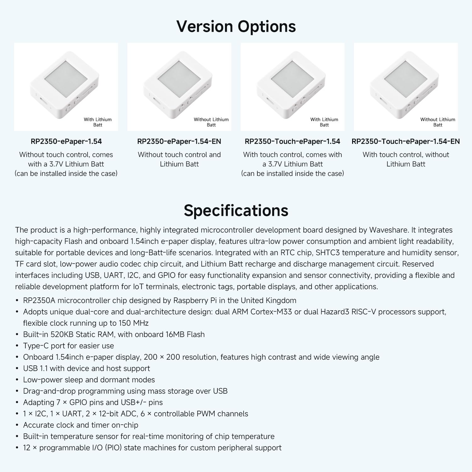 waveshare-rp2350a-1-54-zoll-e-paper-entwicklungsboard-200x200-mit-touch-und-dual image 4