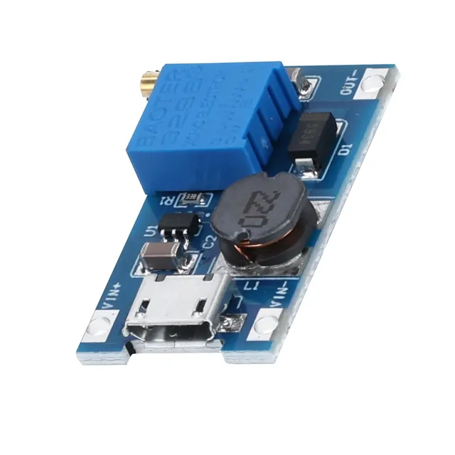 az-delivery-2a-dc-dc-boost-step-up-wandler-mit-microusb-2v-24v-zu-5v-28v-mt3608- image 1