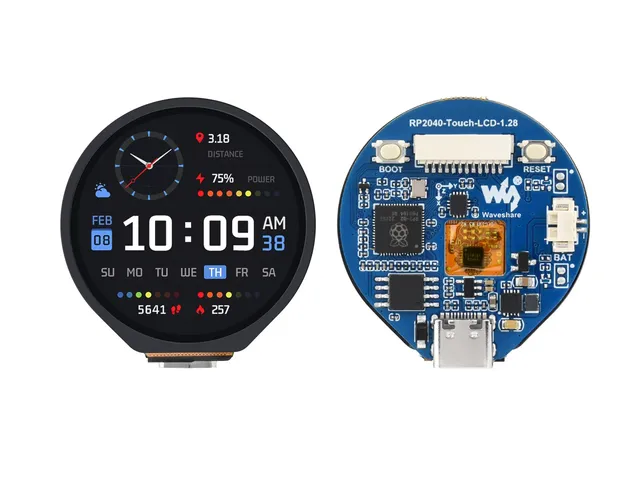 waveshare-rp2040-touch-lcd-1-28-entwicklungsboard-mit-1-28-zoll-touch-display image 1