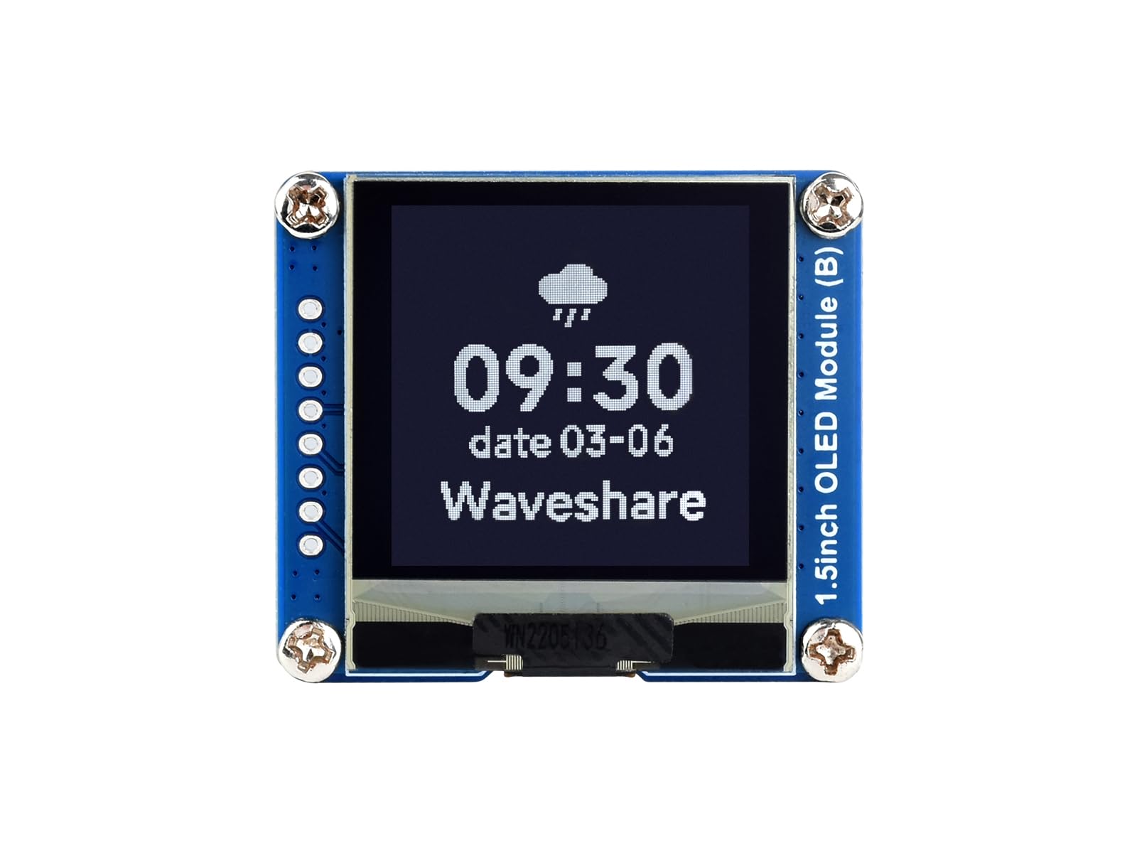 waveshare-1-5-zoll-oled-display-modul-128x128-spi-i2c-schwarz-wei image 1