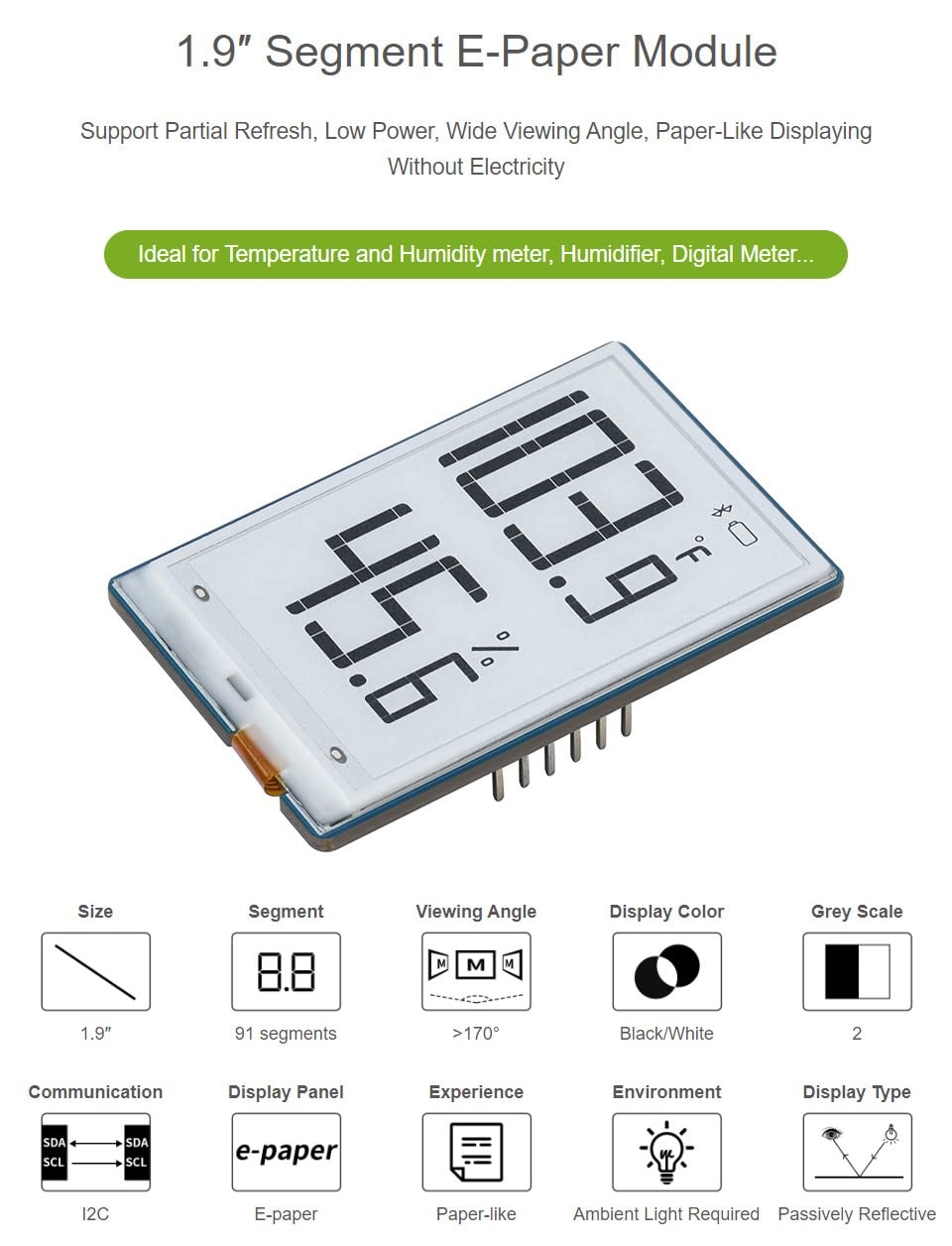 waveshare-1-9-zoll-segment-e-paper-modul-91-segmente-i2c-f-r-thermo-hygrometer image 3