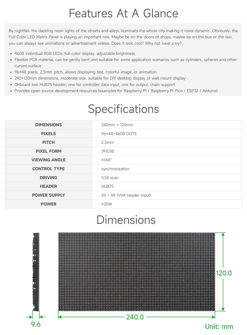 waveshare-flexible-rgb-led-matrix-2-5mm-pitch-96x48-pixel-hub75-f-r-raspberry-pi image 4