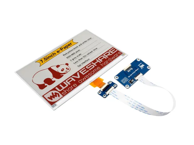 waveshare-7-5-zoll-e-paper-display-h-800x480-rot-gelb-schwarz-wei-mit-driver-hat image 1