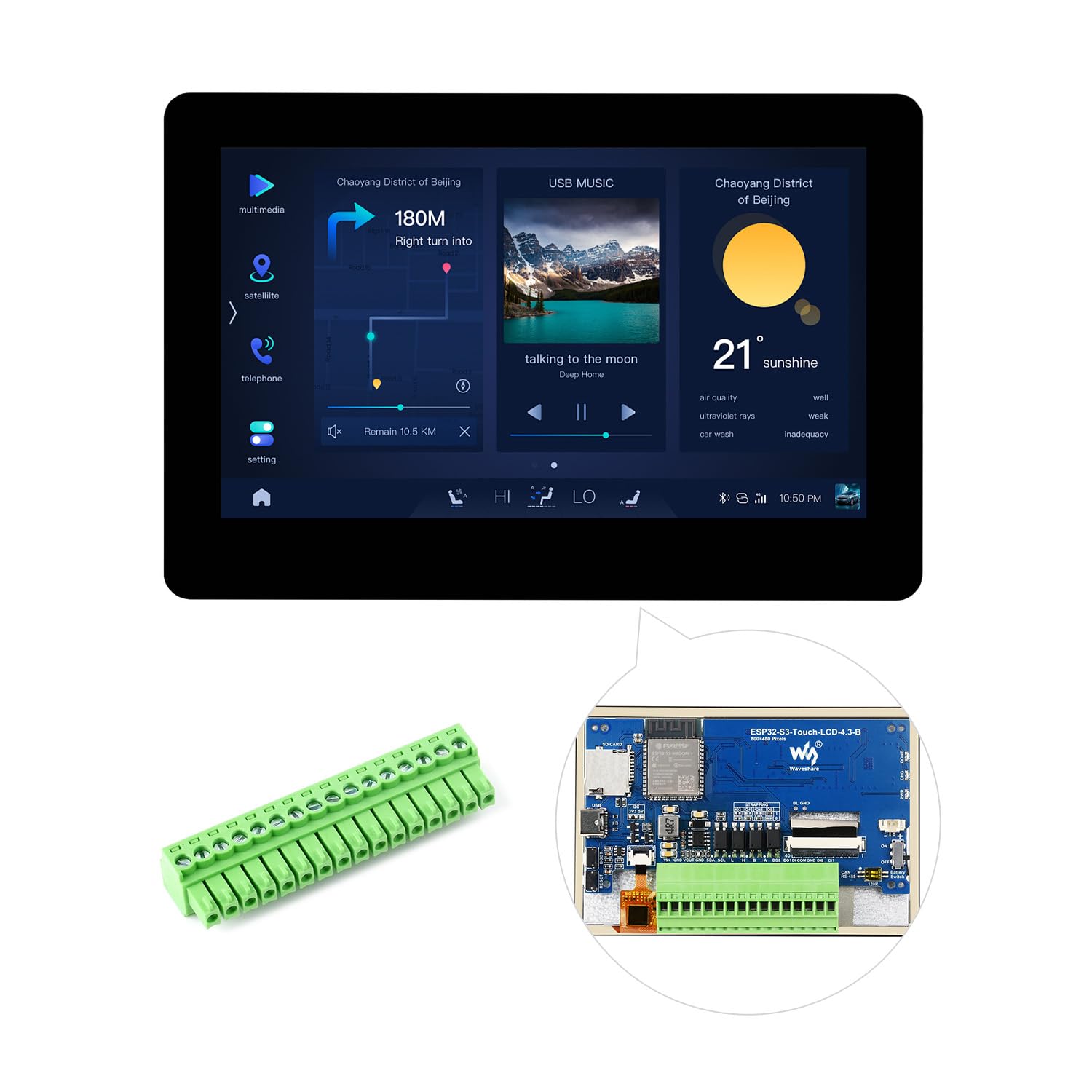 waveshare-esp32-s3-4-3-zoll-kapazitives-5-punkt-touch-display-entwicklungsboard- image 1