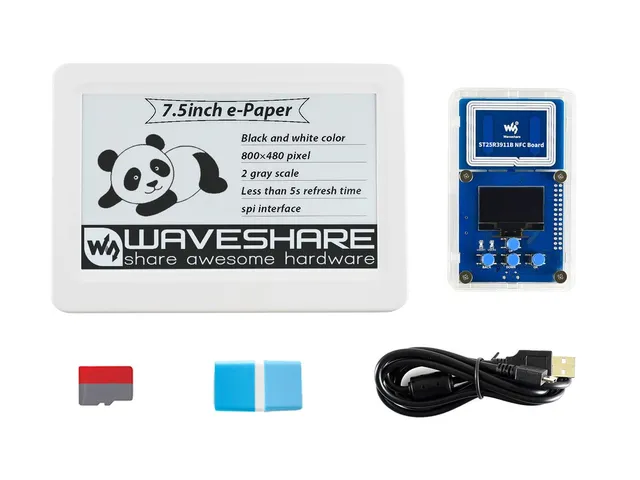 waveshare-7-5-zoll-nfc-powered-e-paper-evaluierungs-kit-mit-nfc-reader-st25r3911 image 1