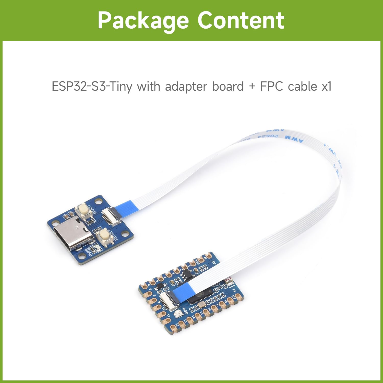 waveshare-esp32-s3-mini-entwicklungsboard-esp32-s3fh4r2-mit-adapterboard image 2