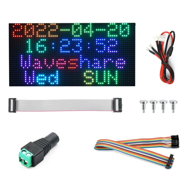 waveshare-rgb-full-color-led-matrix-panel-4-mm-pitch-64-32-pixel-2048-rgb-leds-f image 1