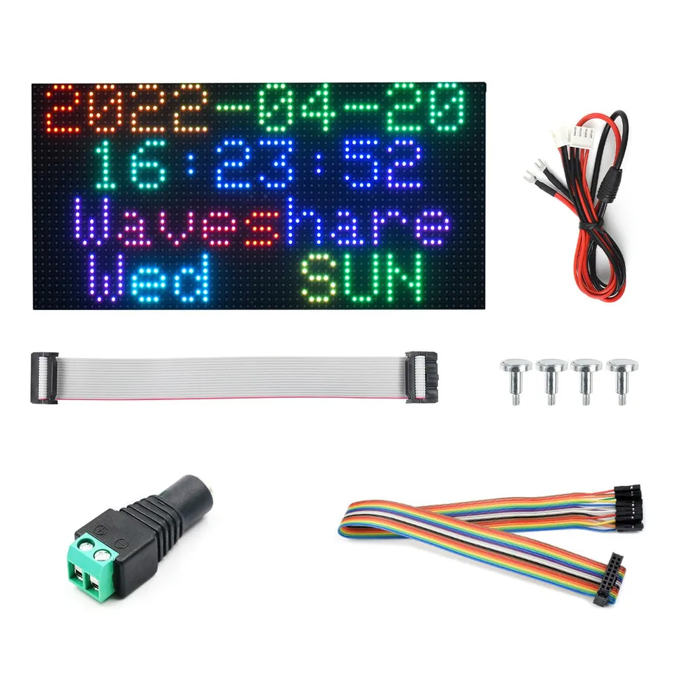 waveshare-rgb-full-color-led-matrix-panel-4-mm-pitch-64-32-pixel-2048-rgb-leds-f image 1