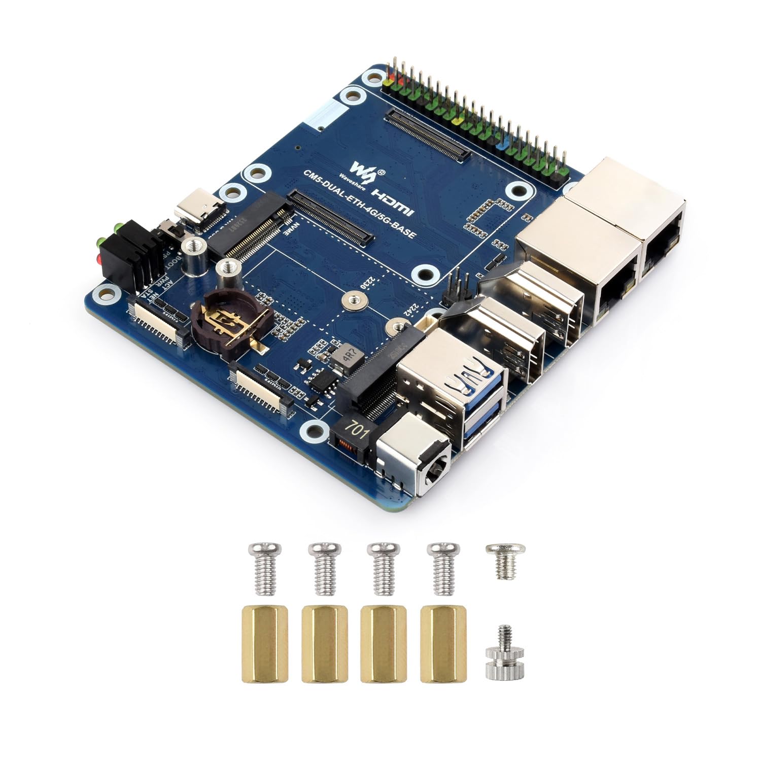 waveshare-dual-ethernet-base-board-f-r-raspberry-pi-cm5-mit-2-5g-lan-und-4k-hdmi image 1