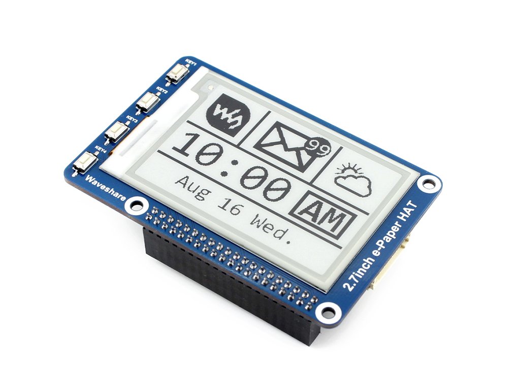 waveshare-2-7-zoll-e-paper-display-hat-264x176-spi-e-ink-f-r-raspberry-pi image 1