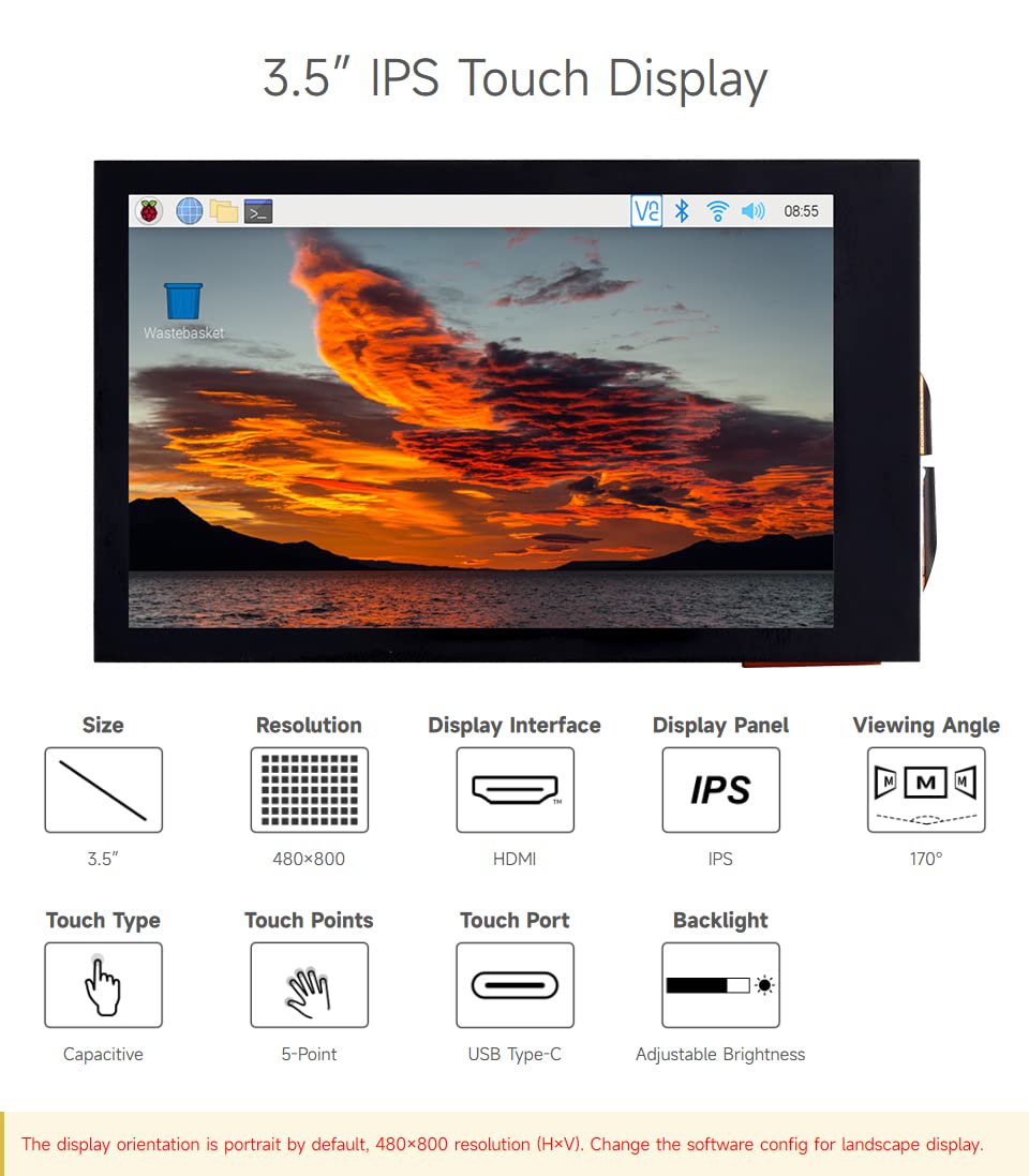 waveshare-3-5-zoll-ips-touch-lcd-480x800-hdmi-display image 3