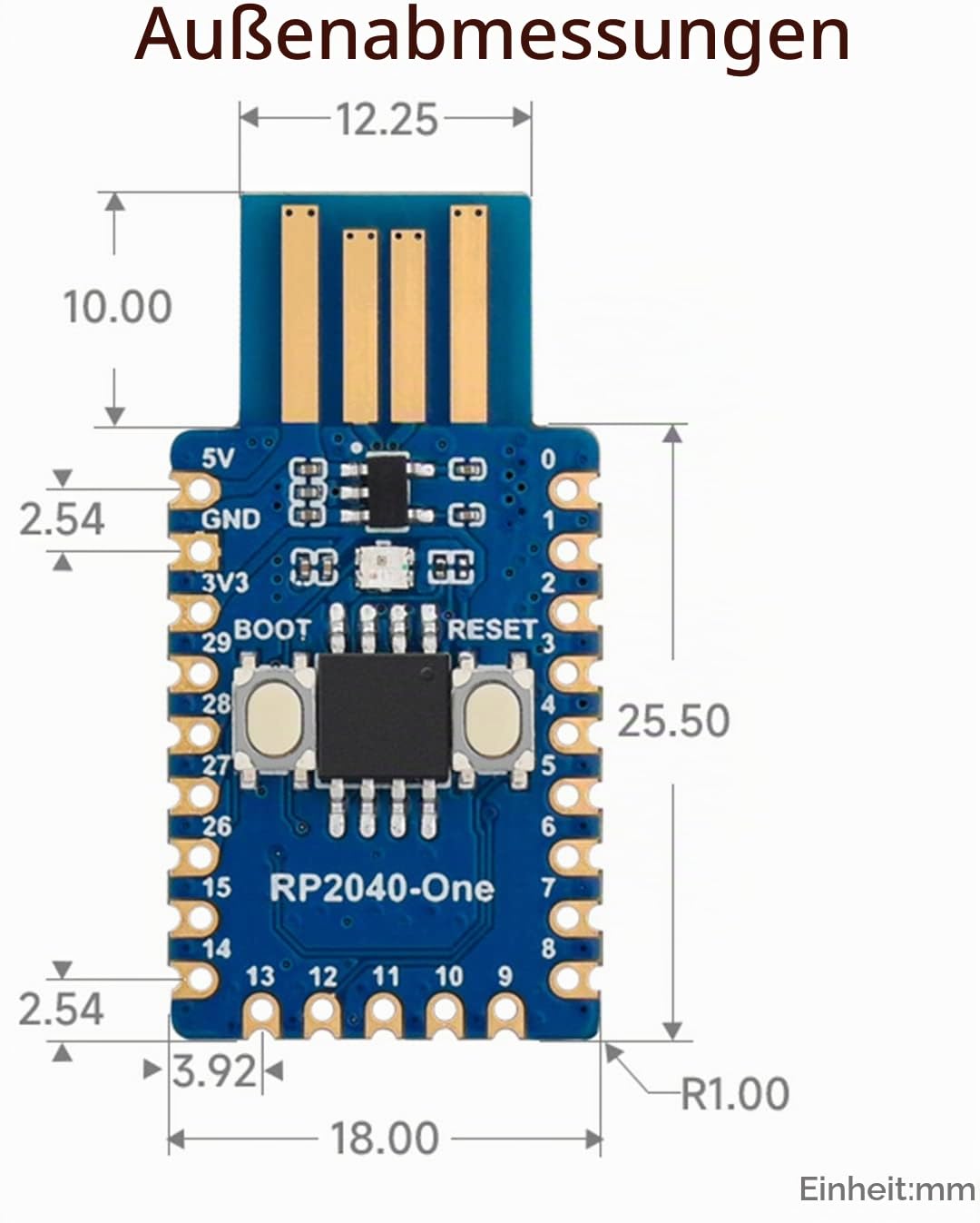 waveshare-rp2040-one-4mb-flash-mcu-board-mit-usb-a-pico-like image 7
