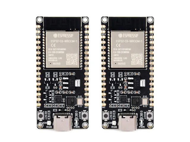 waveshare-esp32-c6-mikrocontroller-2er-set-wifi-6-bluetooth-5-zigbee-development image 1