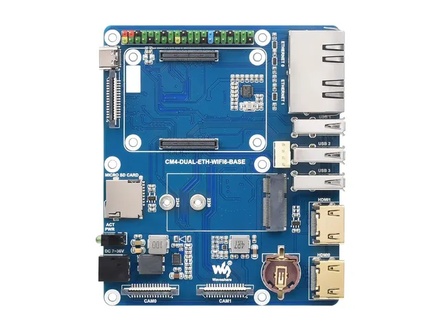 waveshare-wifi6-dual-eth-base-board-f-r-raspberry-pi-compute-module-4-mit-m-2-e- image 1