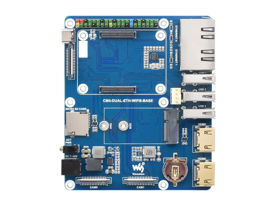waveshare-wifi6-dual-eth-base-board-f-r-raspberry-pi-compute-module-4-mit-m-2-e- image 1