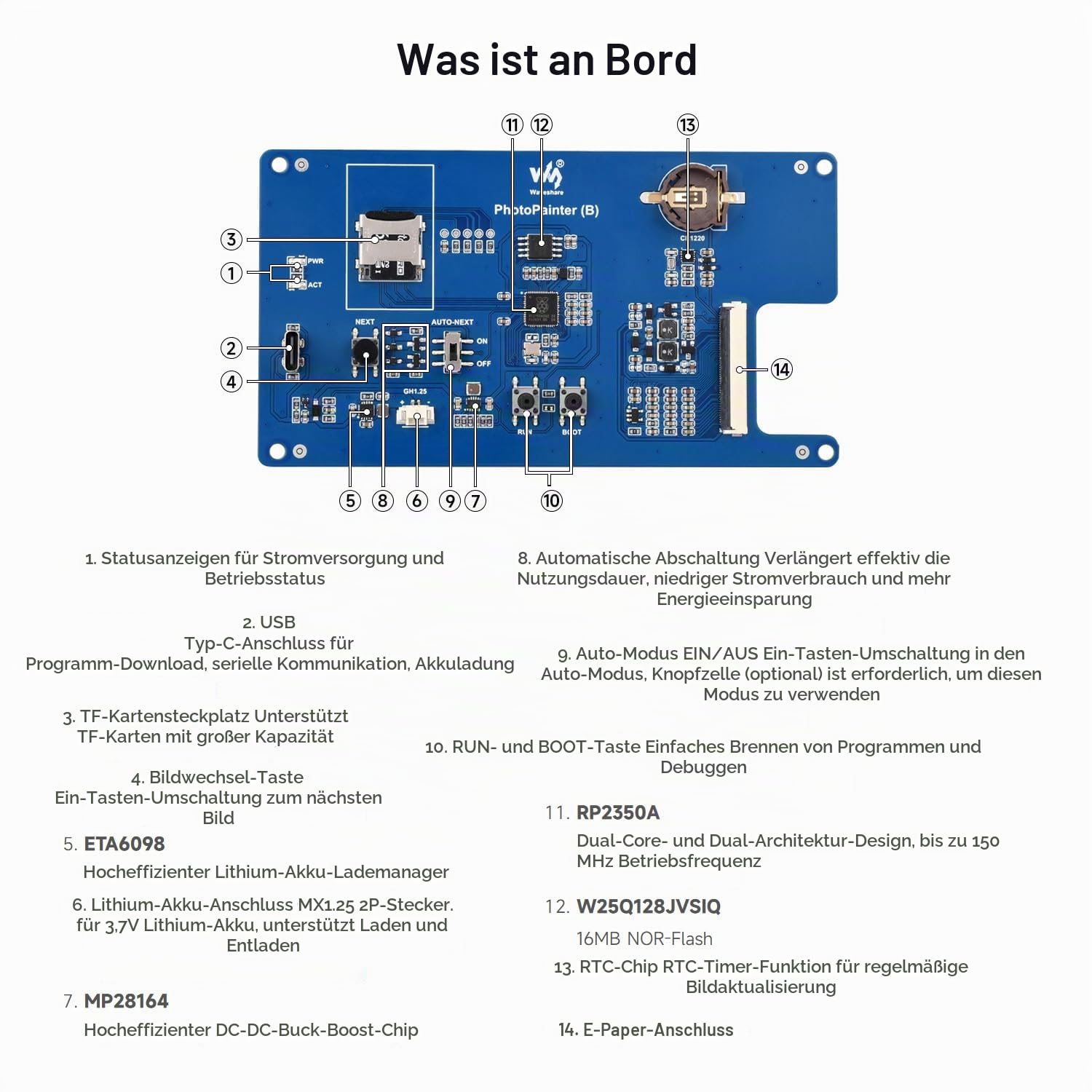 waveshare-7-3-zoll-e6-full-color-e-paper-mit-holz-bilderrahmen-800x480-inkl-akku image 5