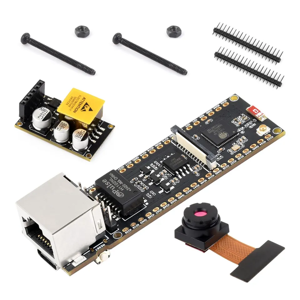 waveshare-esp32-s3-eth-entwicklungsboard-mit-ov2640-kamera-poe-modul image 1