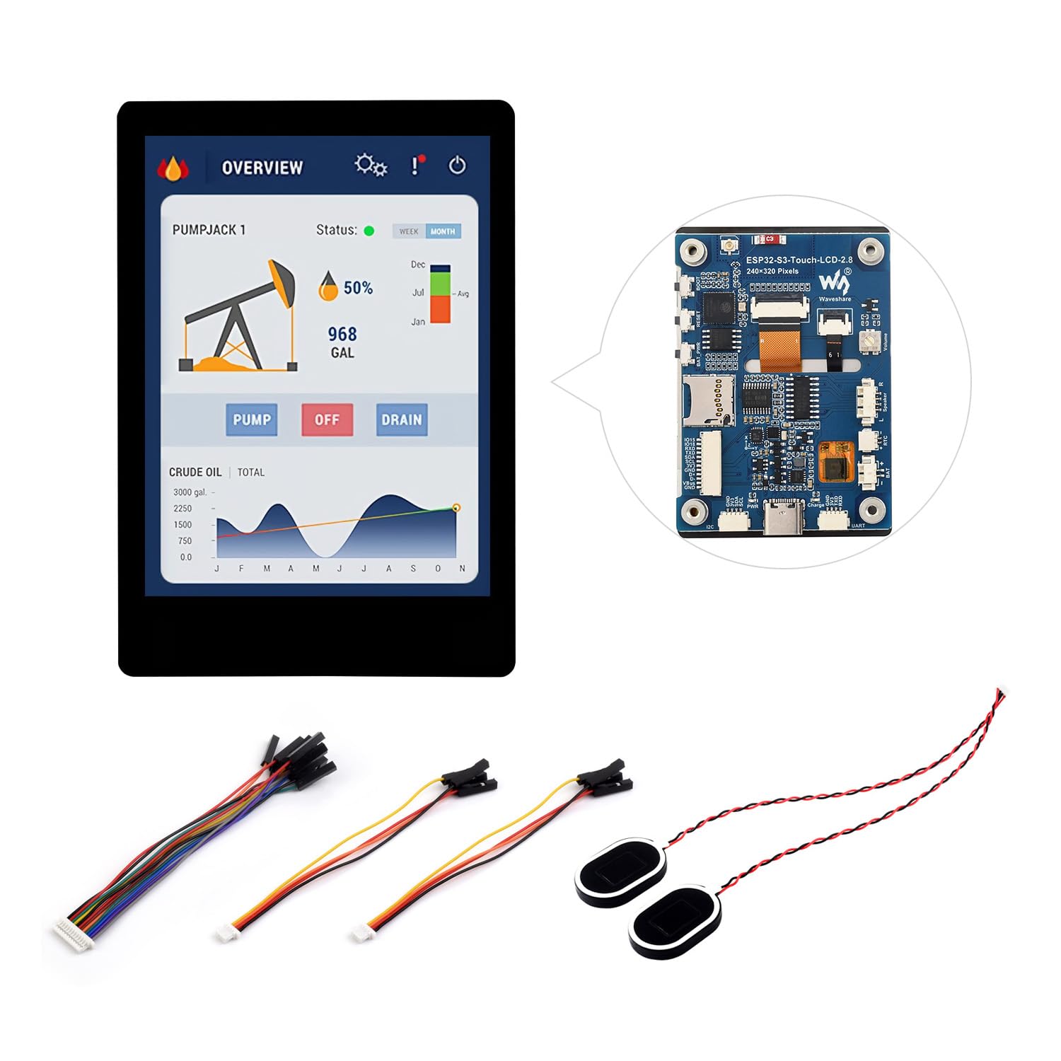 waveshare-esp32-s3-2-8-zoll-kapazitives-touch-display-entwicklungsboard-240x320- image 1