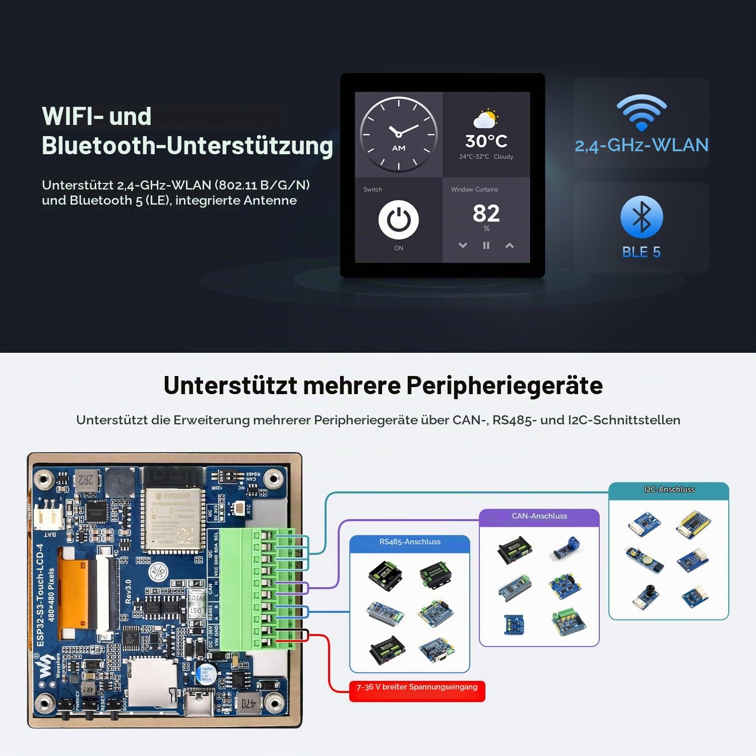 waveshare-esp32-s3-4-zoll-touch-display-entwicklungsboard-480x480-wifi-ble-5-mit image 6