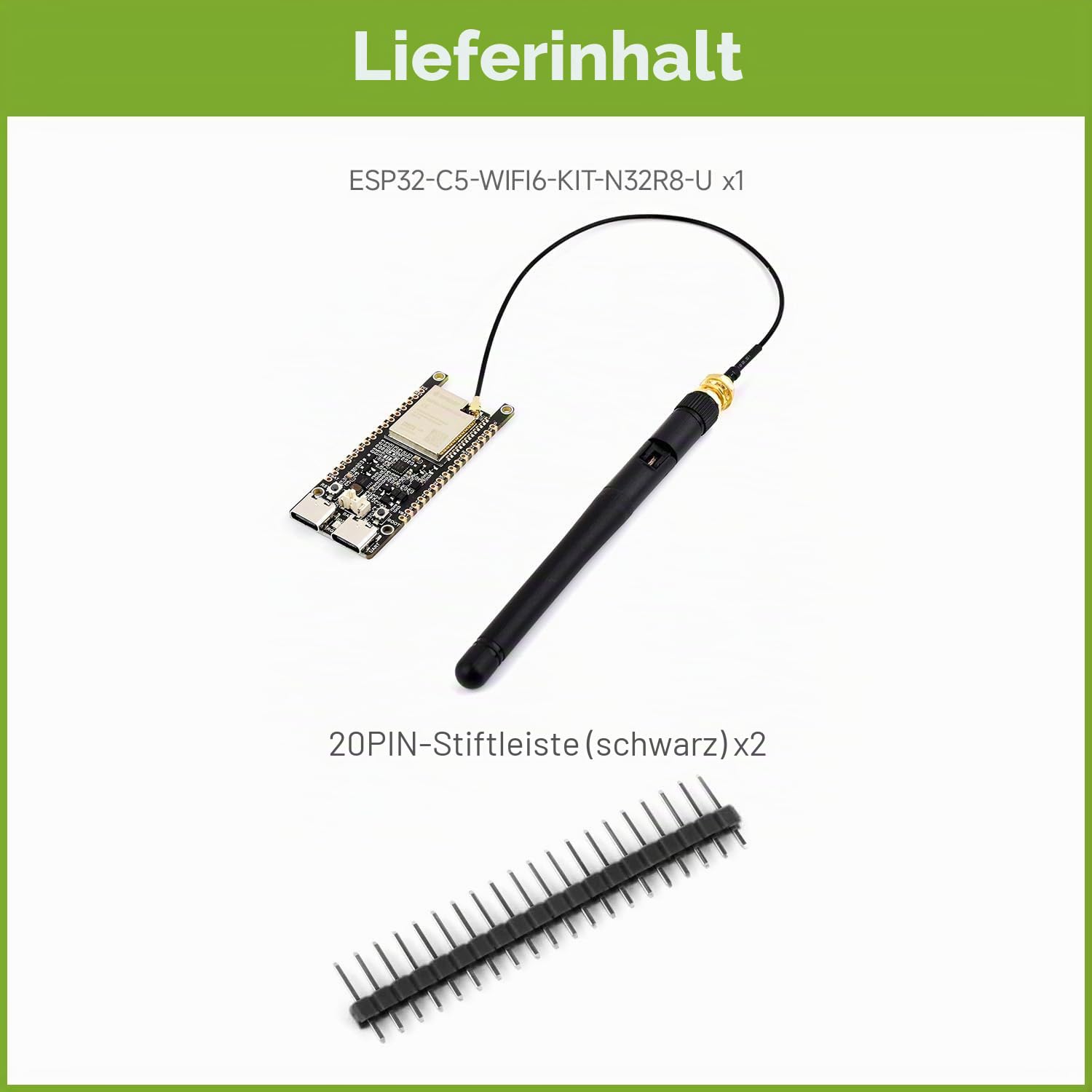 waveshare-esp32-c5-dual-band-wi-fi-6-entwicklungsboard-240mhz-risc-v-32mb-flash- image 2