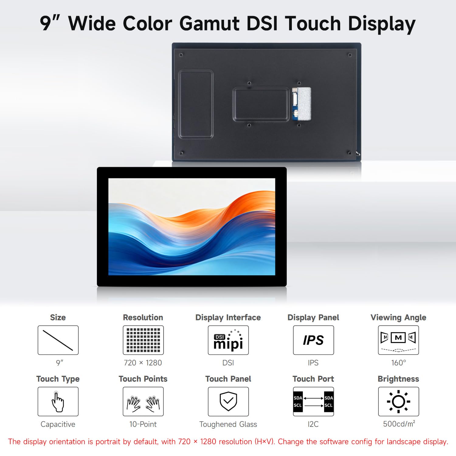 waveshare-9-zoll-dsi-touch-display-720x1280-ips-mit-10-punkt-touch-und-hartglas image 3