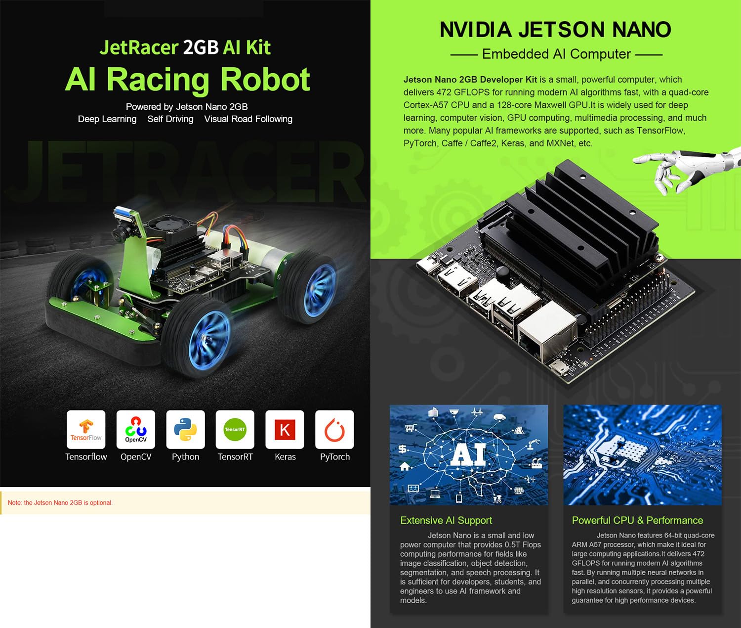 waveshare-jetracer-2gb-ai-kit-ai-racing-roboter-bundle-mit-27-teilen-ohne-jetson image 2