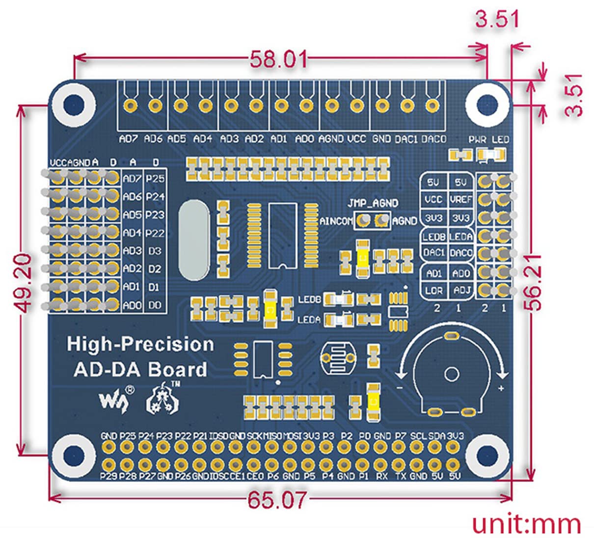 waveshare-high-precision-ad-da-erweiterungsboard-f-r-raspberry-pi-jetson-nano image 3