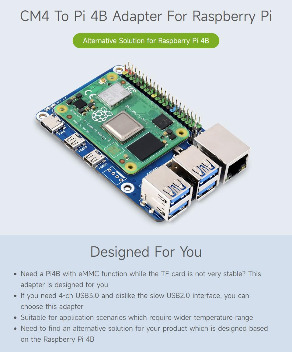 waveshare-cm4-zu-pi4-adapter-f-r-raspberry-pi-cm4-alternative-zu-raspberry-pi-4b image 4