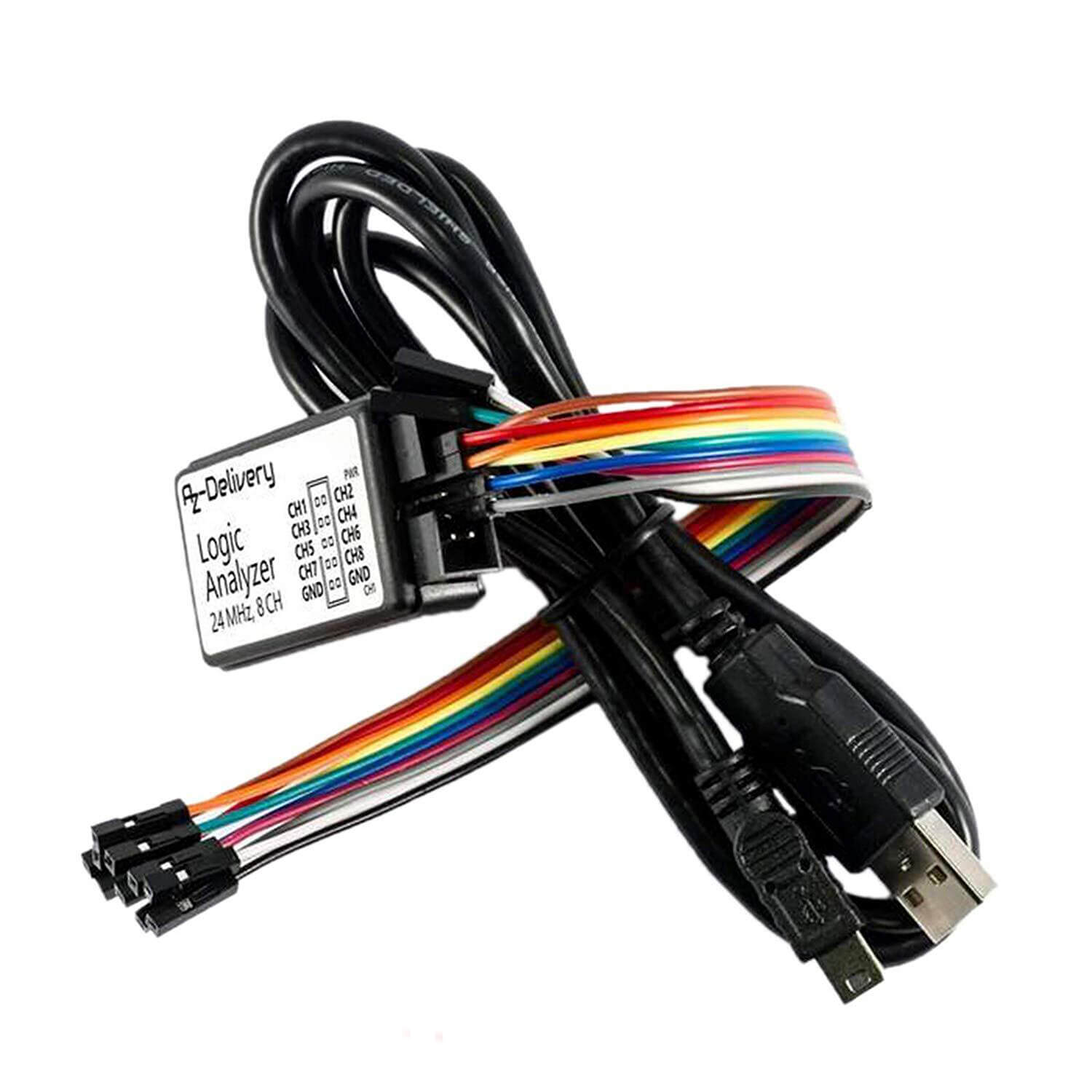 az-delivery-logic-analyzer-8-ch-24mhz-mit-usb-kabel-f-r-arduino-i2c-spi-uart-ana image 2