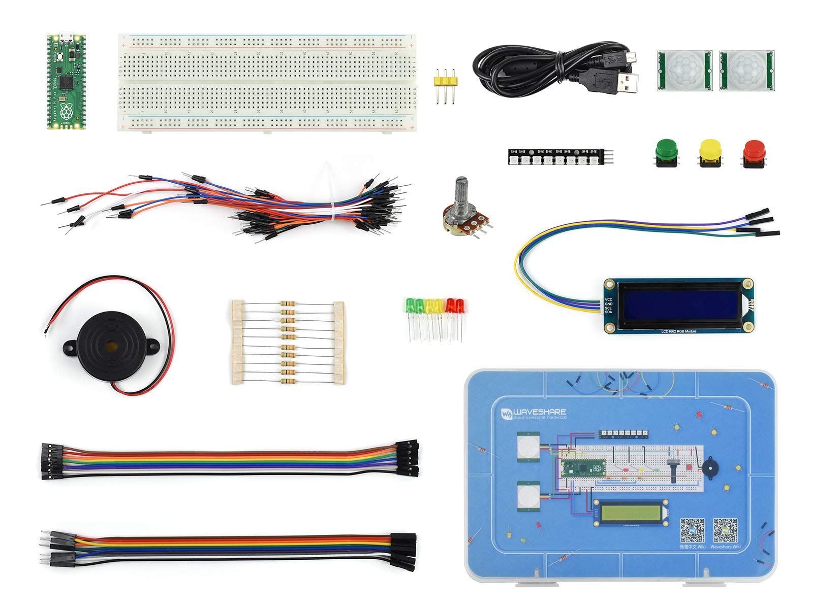 waveshare-basic-kit-f-r-raspberry-pi-pico-inkl-pico-micropython-lernkit image 2