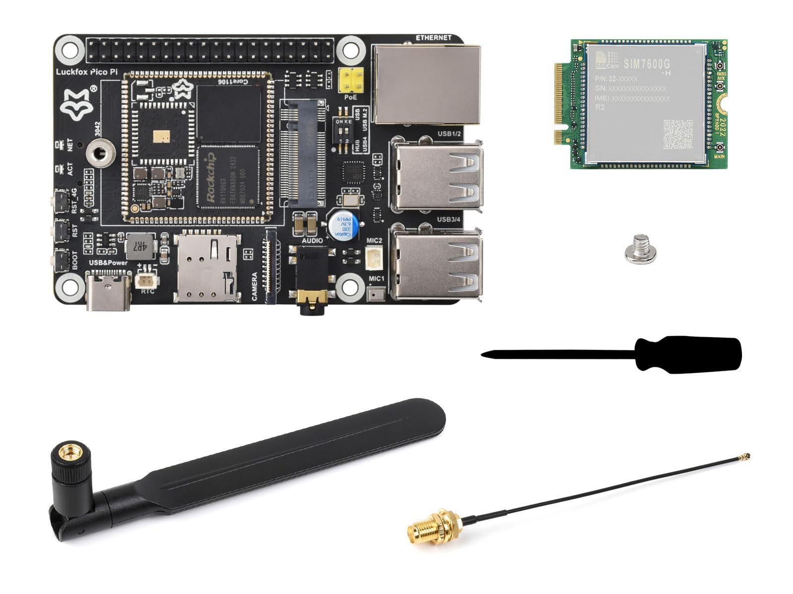 waveshare-luckfox-pico-pi-a-linux-board-rv1106g3-mit-4g-modul-ohne-wlan image 1