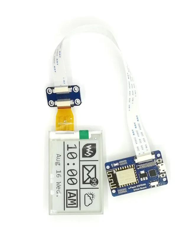 waveshare-2-7-zoll-e-paper-display-hat-264x176-mit-esp8266-wifi-treiberboard-spi image 1