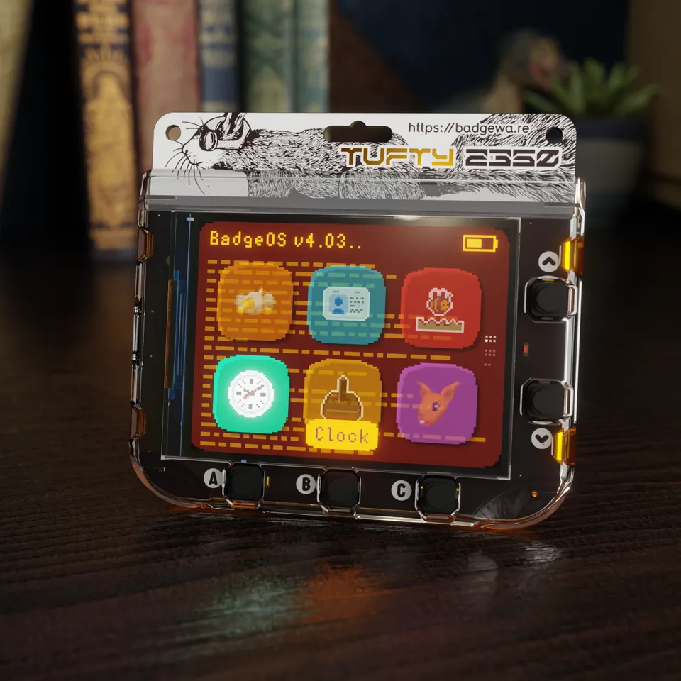 pimoroni-tufty-2350-badge-wearable-mit-2-8-zoll-tft-display image 1
