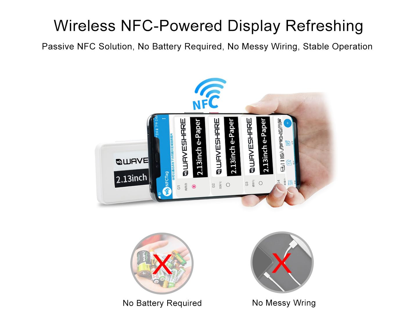 waveshare-2-13-zoll-nfc-e-paper-display-250-x-122-passiv-ohne-batterie image 3
