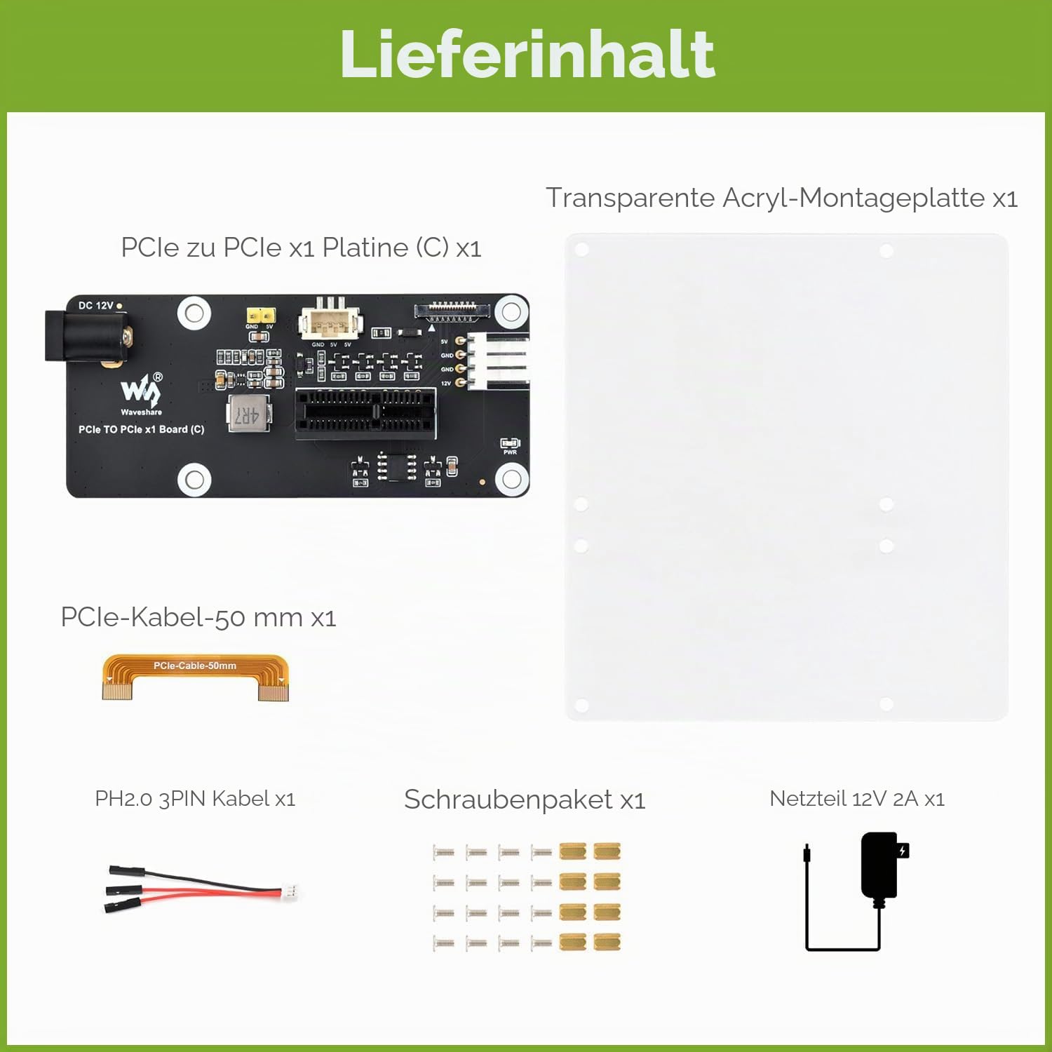 waveshare-pcie-ffc-auf-pcie-x1-adapter-c-f-r-raspberry-pi-5-f-r-x1-x4-x8-x16 image 2