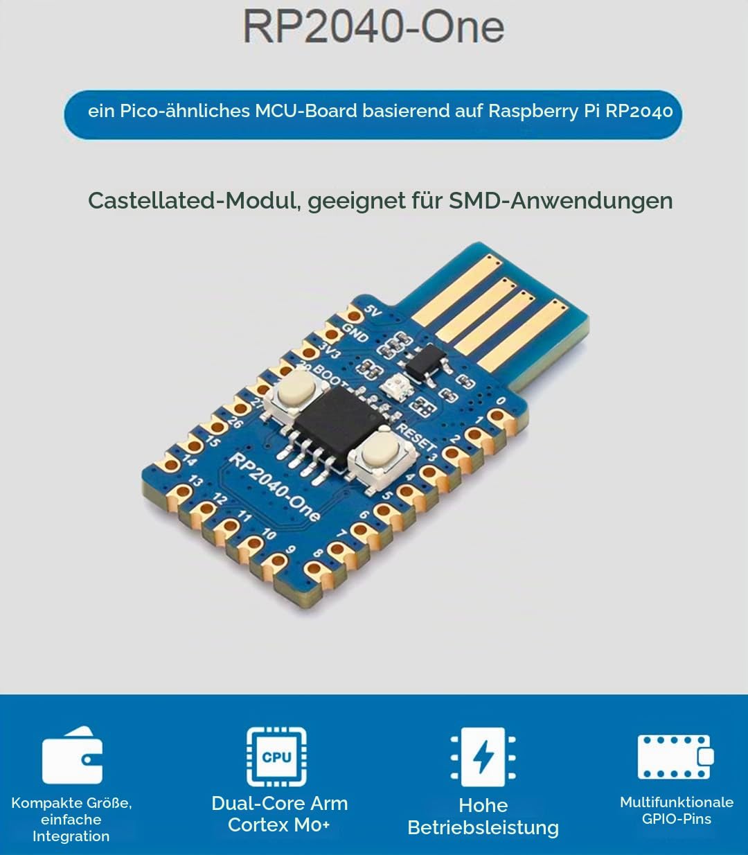 waveshare-rp2040-one-4mb-flash-mcu-board-mit-usb-a-pico-like image 2
