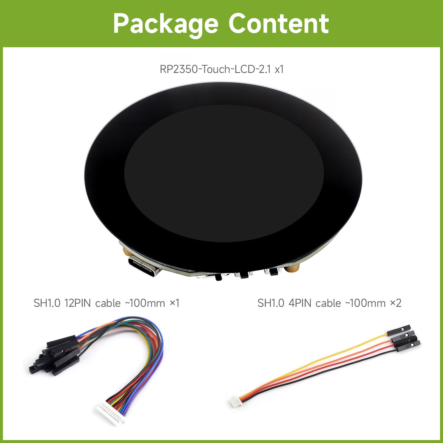 waveshare-rp2350-2-1inch-capacitive-touch-round-display-development-board-flat-v image 2