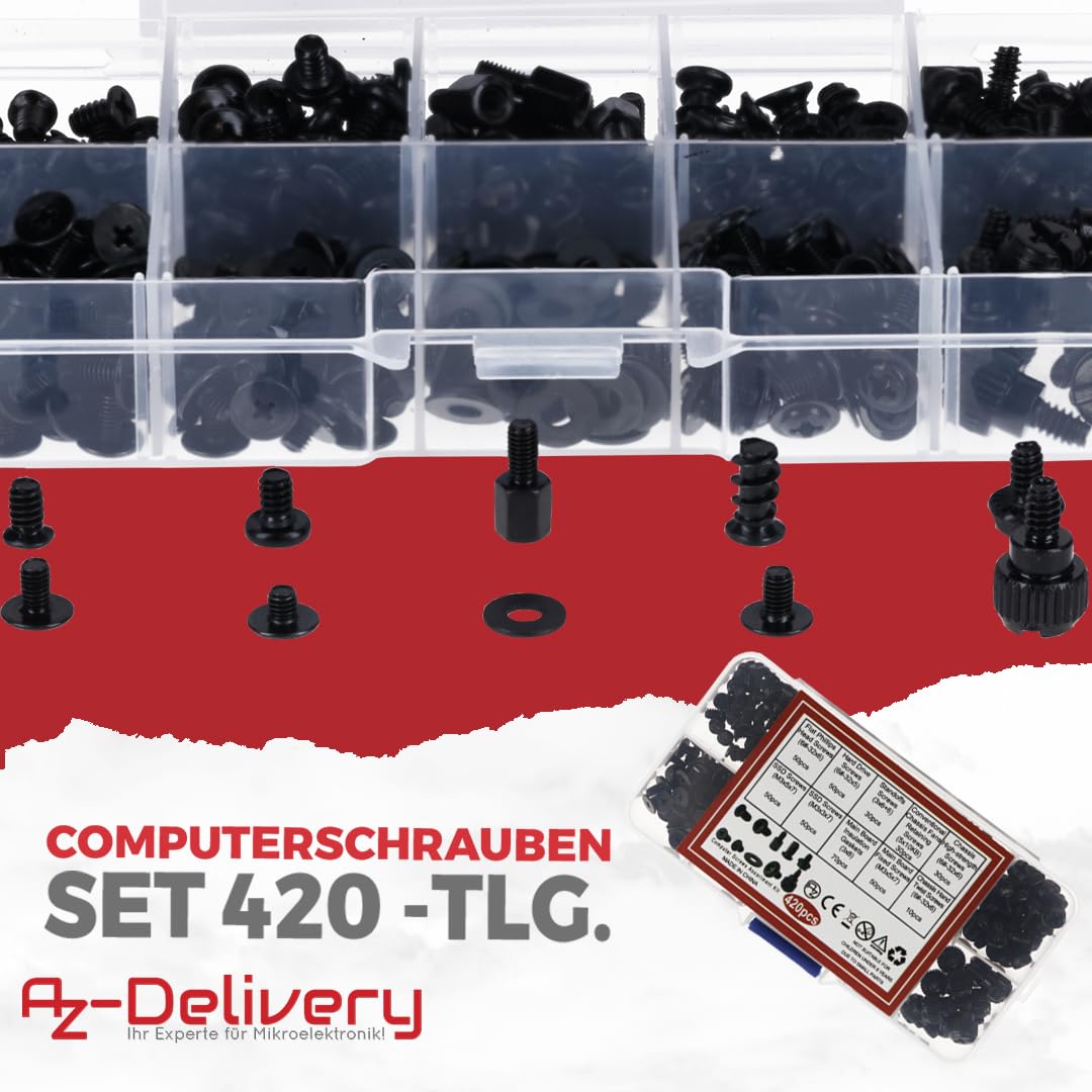 az-delivery-420-stk-pc-schrauben-set-computer-schrauben-aus-karbonstahl image 4
