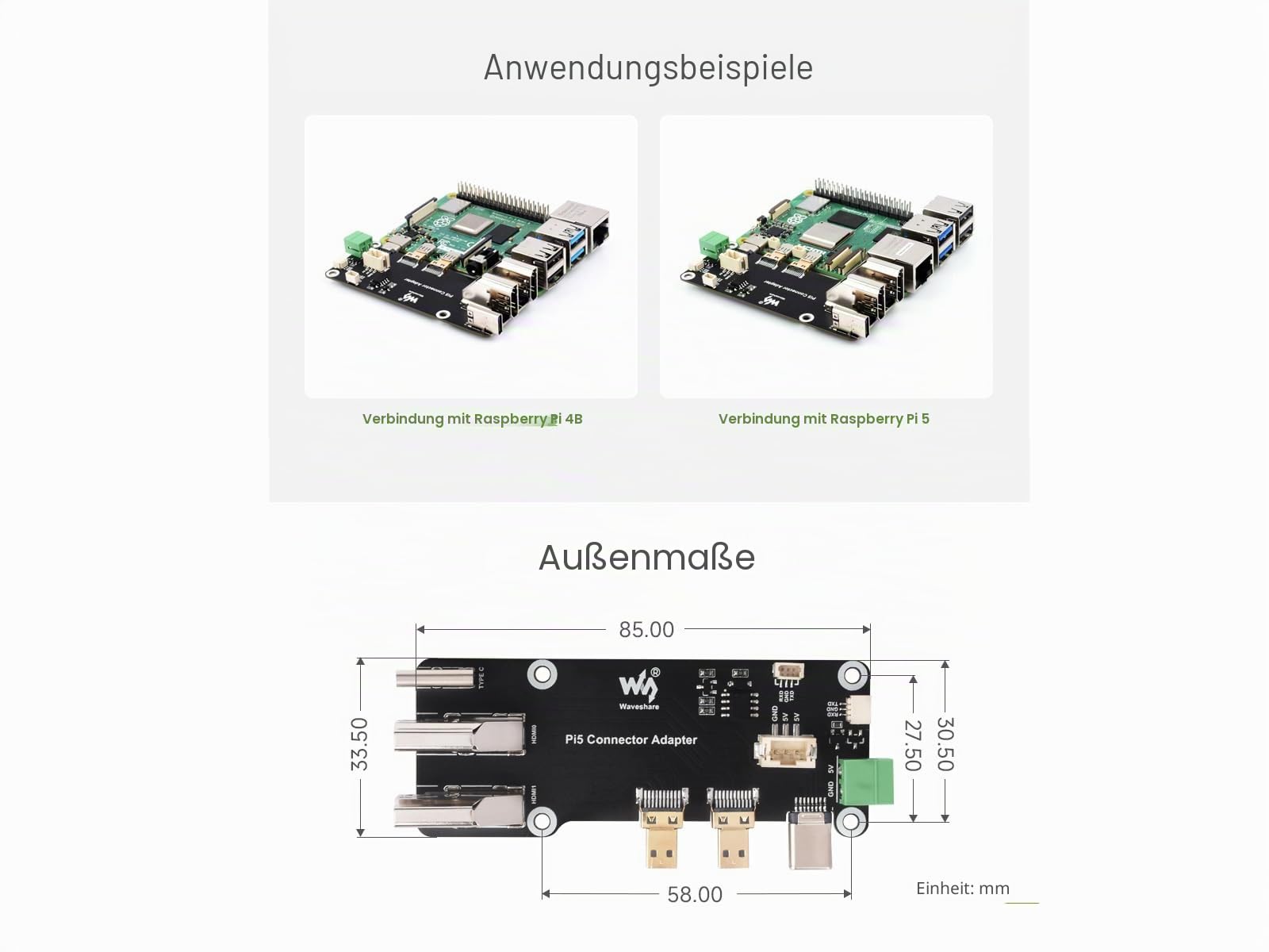 waveshare-micro-hdmi-zu-hdmi-adapter-board-f-r-raspberry-pi-5-4b-dual-4k-zwei-st image 7
