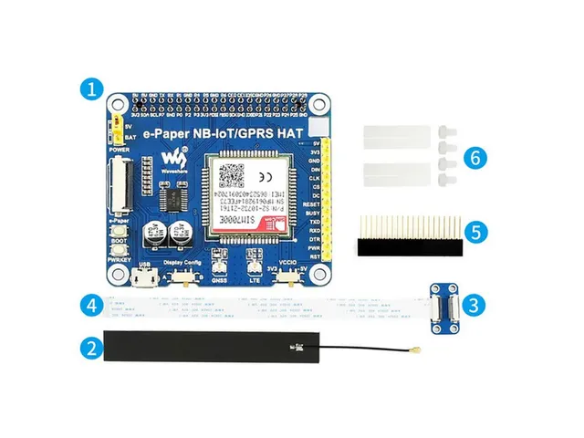 waveshare-e-paper-iot-driver-hat-f-r-raspberry-pi-mit-sim7000e-nb-iot-emtc-gprs image 1