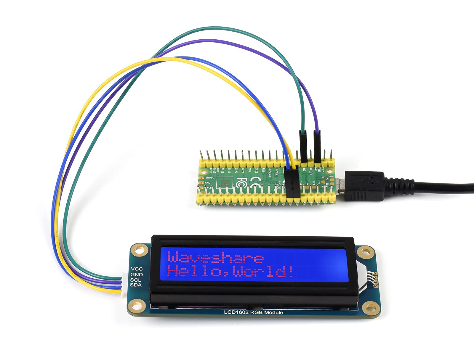 waveshare-1602-lcd-display-rgb-modul-i2c-16x2-zeichen-einstellbare-16m-farben-rg image 2