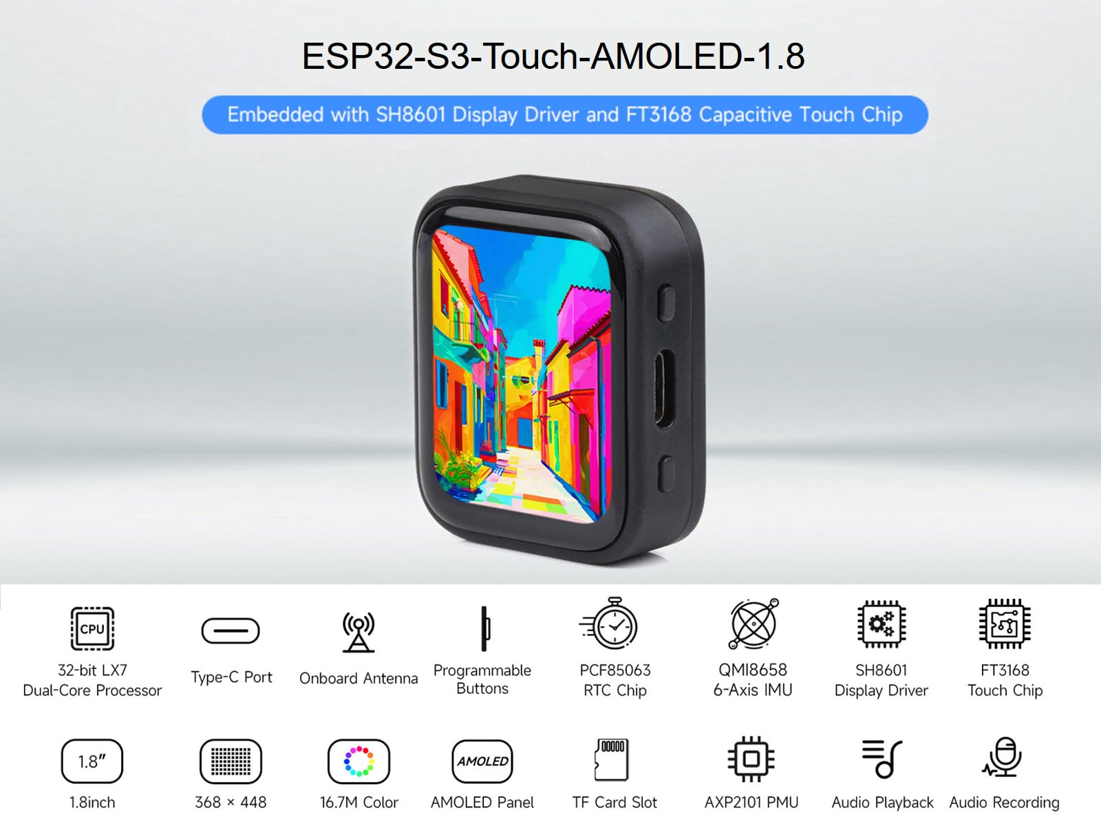 waveshare-esp32-s3-1-8-zoll-amoled-touch-entwicklungsboard-368x448-mit-6-achsen- image 2