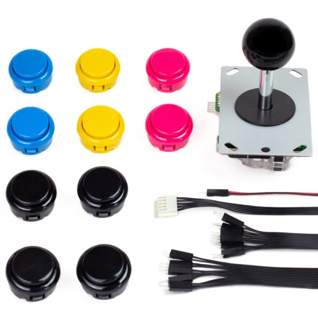pimoroni-arcade-parts-kit-joystick-10-buttons-kabelbaum image 1