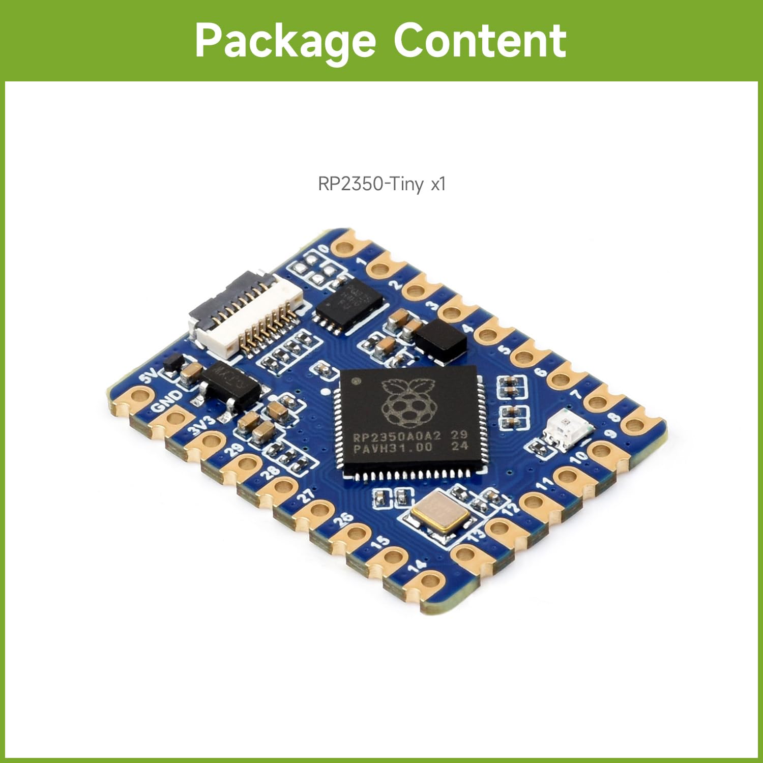 waveshare-rp2350-tiny-mikro-entwicklungsboard-rp2350a-dual-core-mit-split-usb-ad image 2