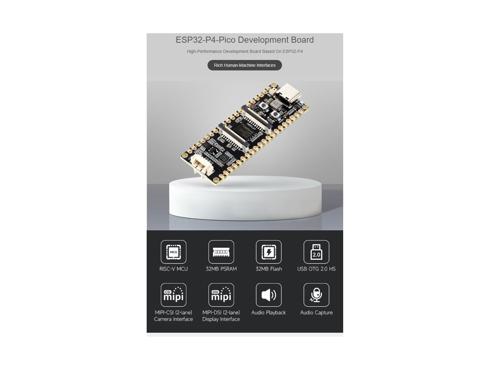 waveshare-esp32-p4-pico-high-performance-entwicklungsboard-risc-v-dual-core-32mb image 2