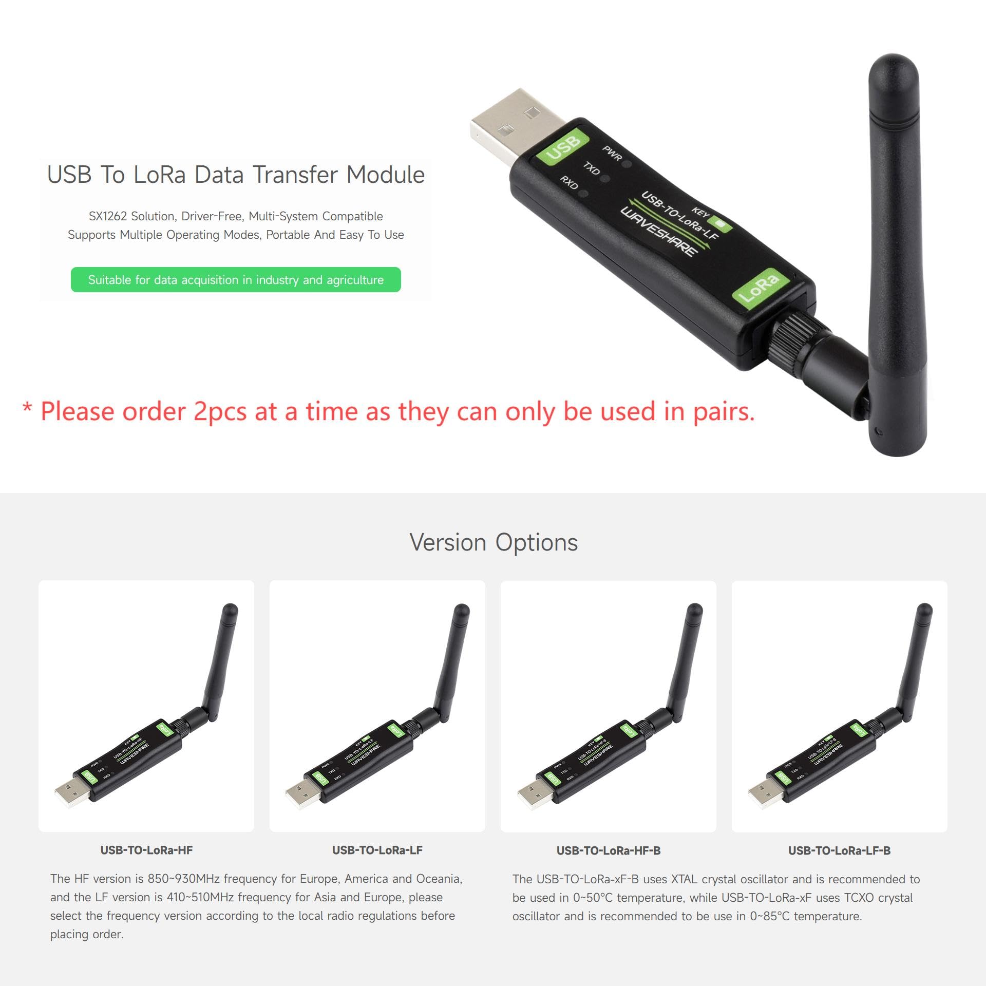 waveshare-usb-zu-lora-datenmodul-hf-850-930-mhz-sx1262-tcxo image 3