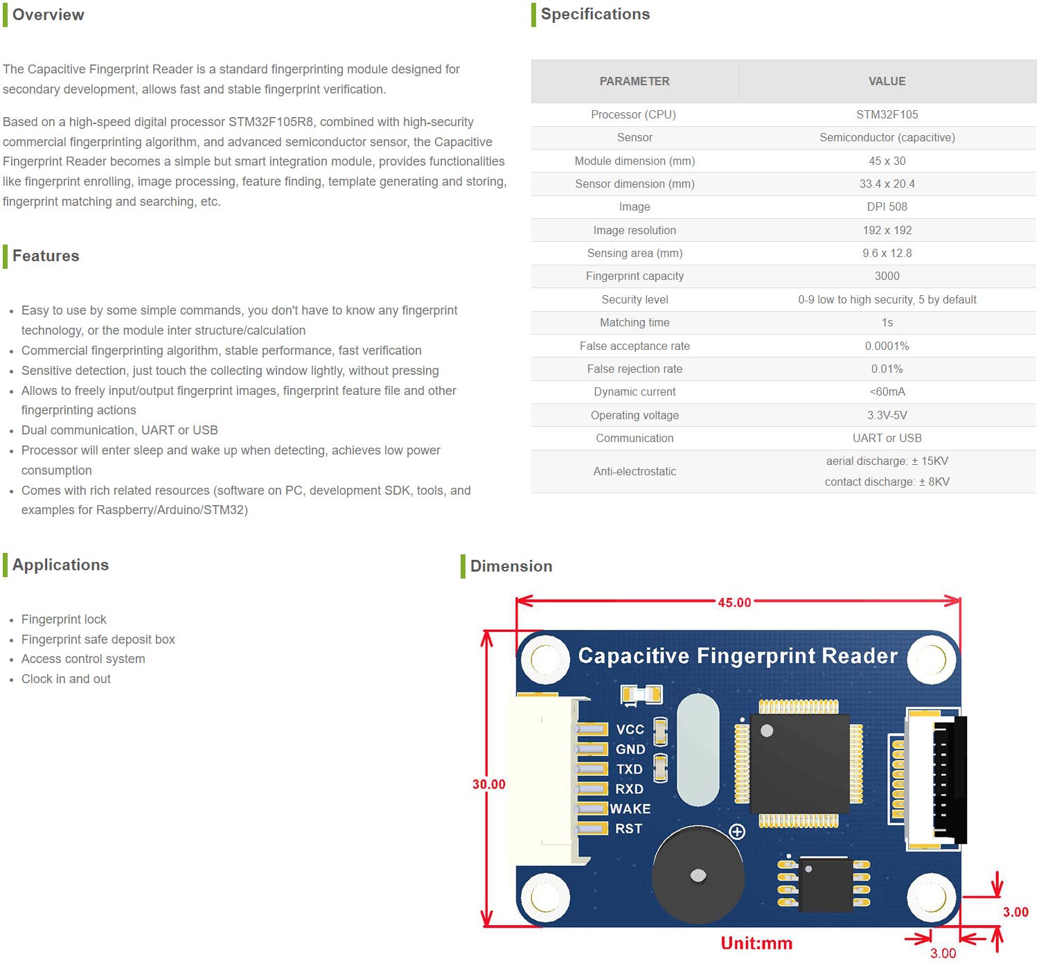 waveshare-capacitive-fingerprint-reader-fingerabdruck-modul-mit-stm32f105r8-und- image 6