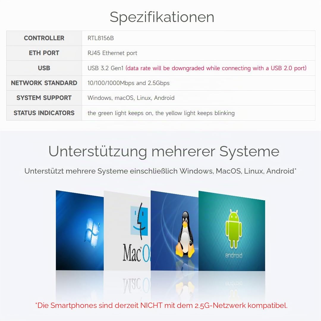 waveshare-usb-auf-2-5g-ethernet-konverter-rtl8156b-treiberfrei-kompatibel-mit-ra image 4