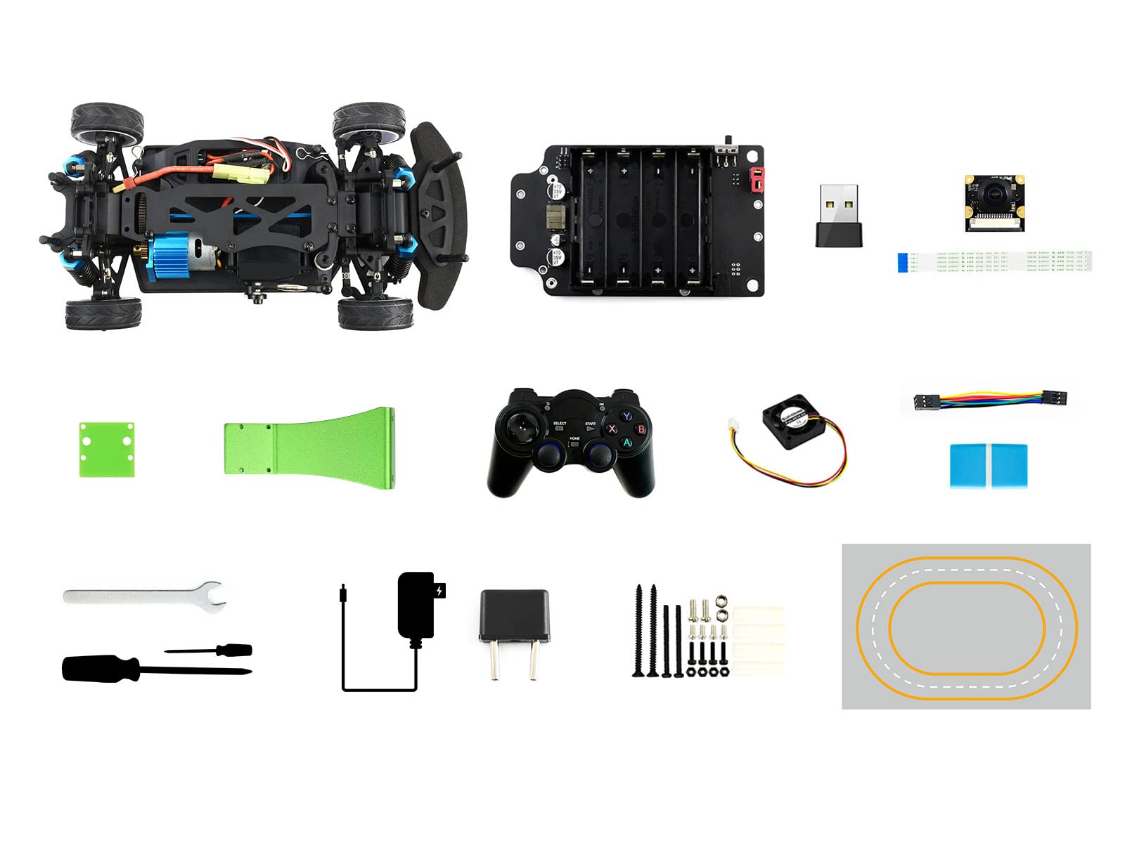 waveshare-jetracer-pro-2gb-ai-kit-high-speed-racing-roboter-bundle-mit-15-teilen image 2