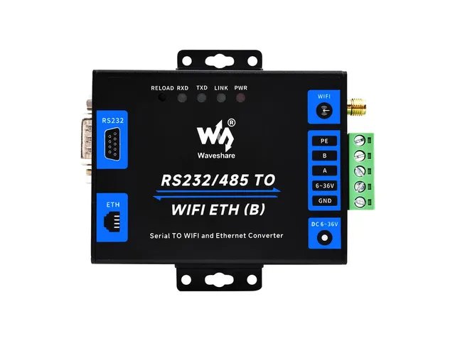 waveshare-industrieller-serieller-server-rs232-485-auf-wifi-und-ethernet-modbus- image 1